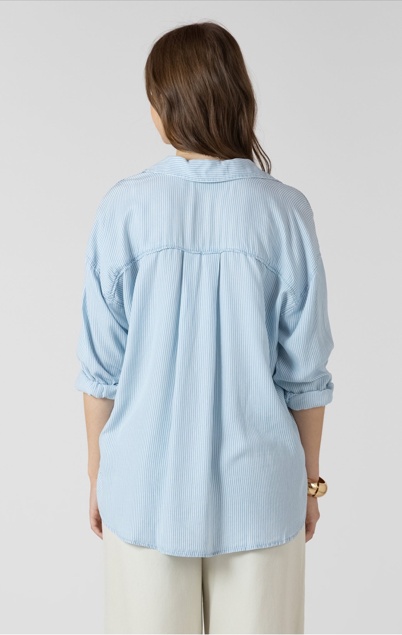 Dex Striped Relaxed Button Front Shirt