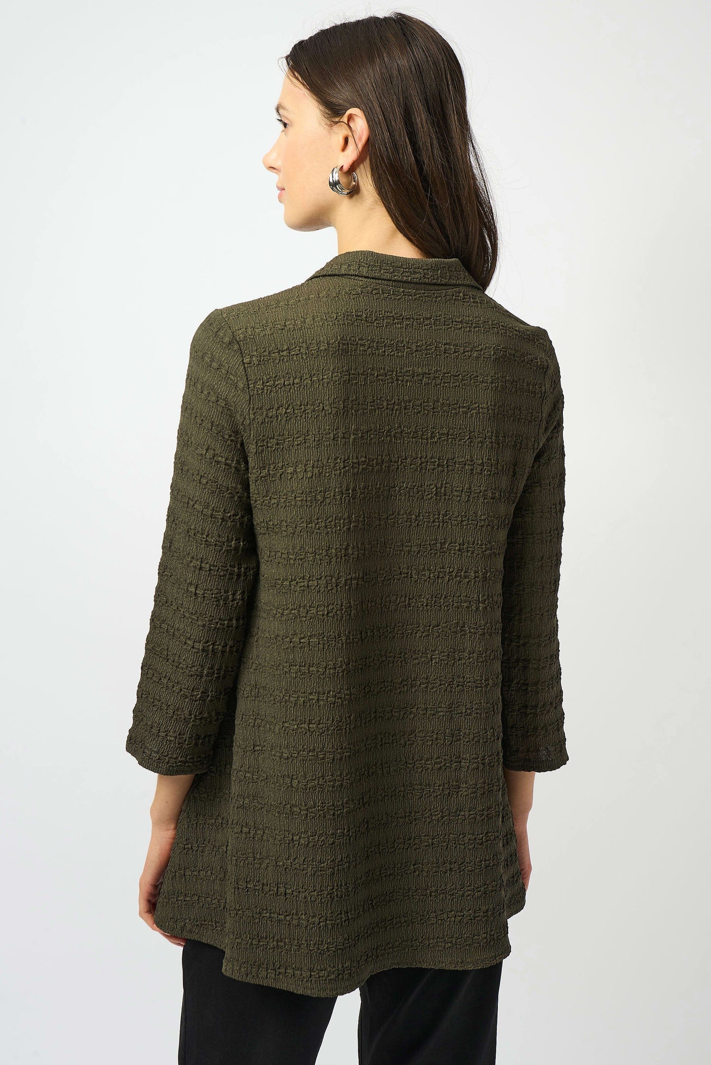 Joseph Ribkoff Textured Knit A-Line Tunic Avocado 253028