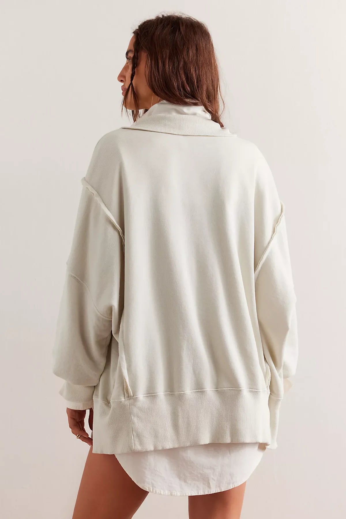 Free People Camden Henley Sweatshirt Grey Opal
