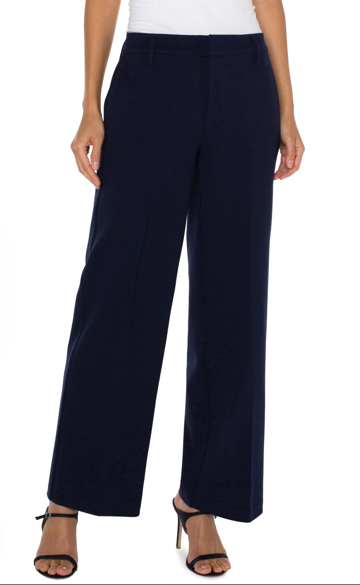 Liverpool Kelsey Wide Leg Pants Cadet Blue
