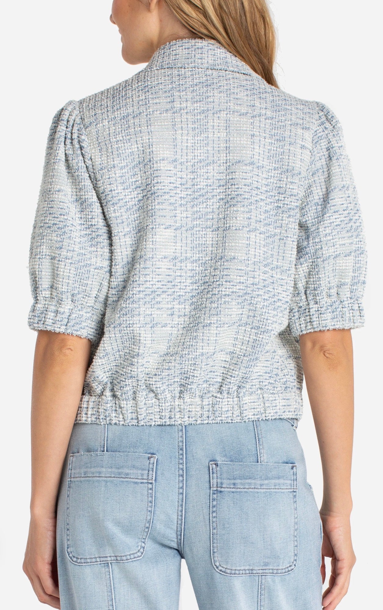 Liverpool Puff Sleeve Plaid Jacket