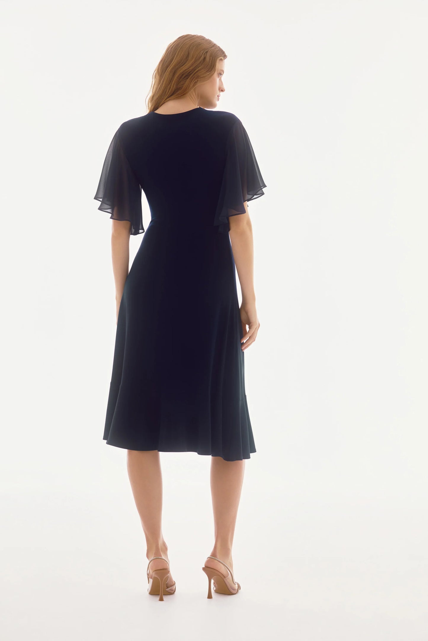 Joseph Ribkoff Silky Knit And Chiffon Flowy Wrap Dress 251706