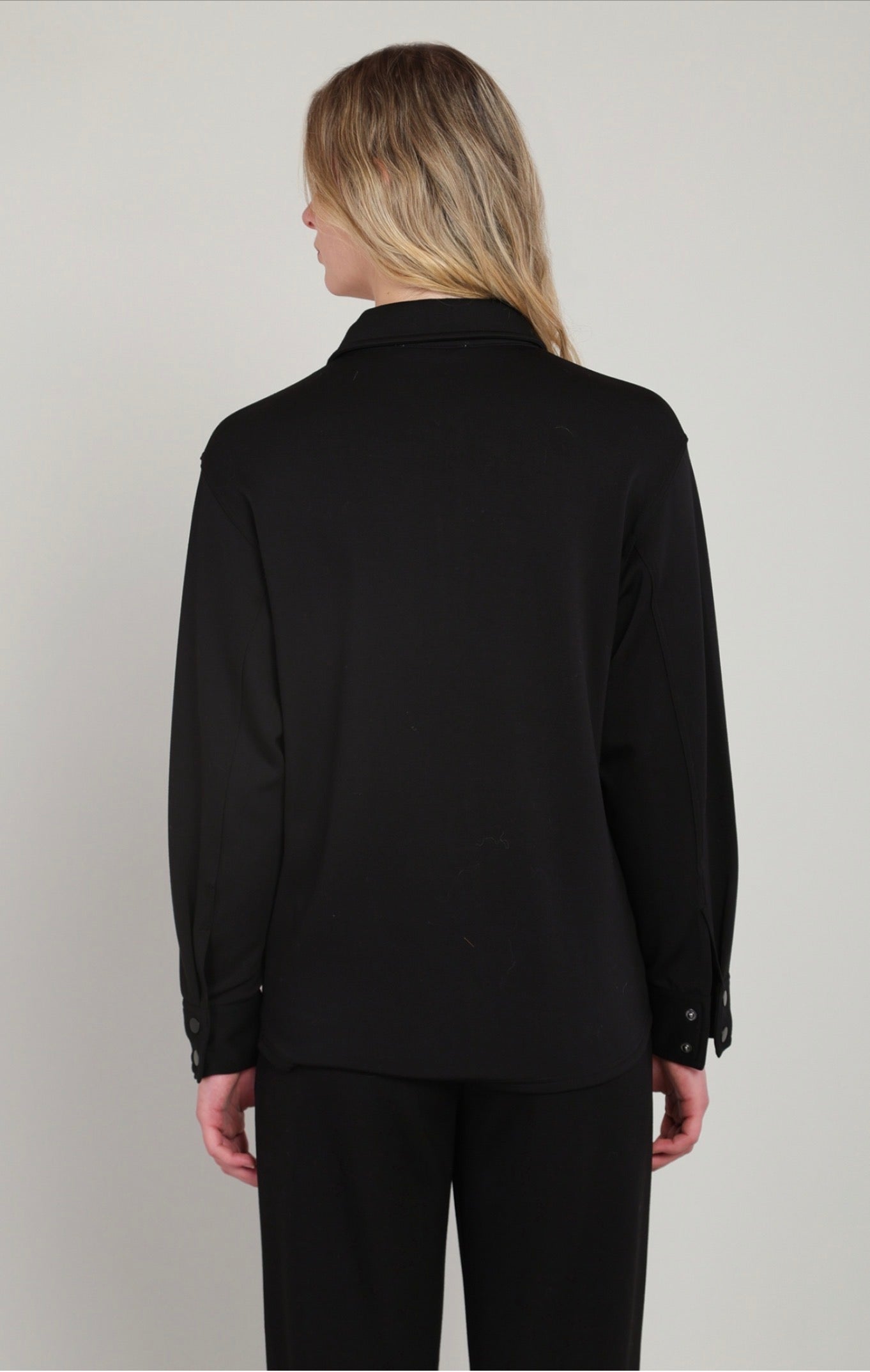 Dex Button Up Scuba Shirt Black