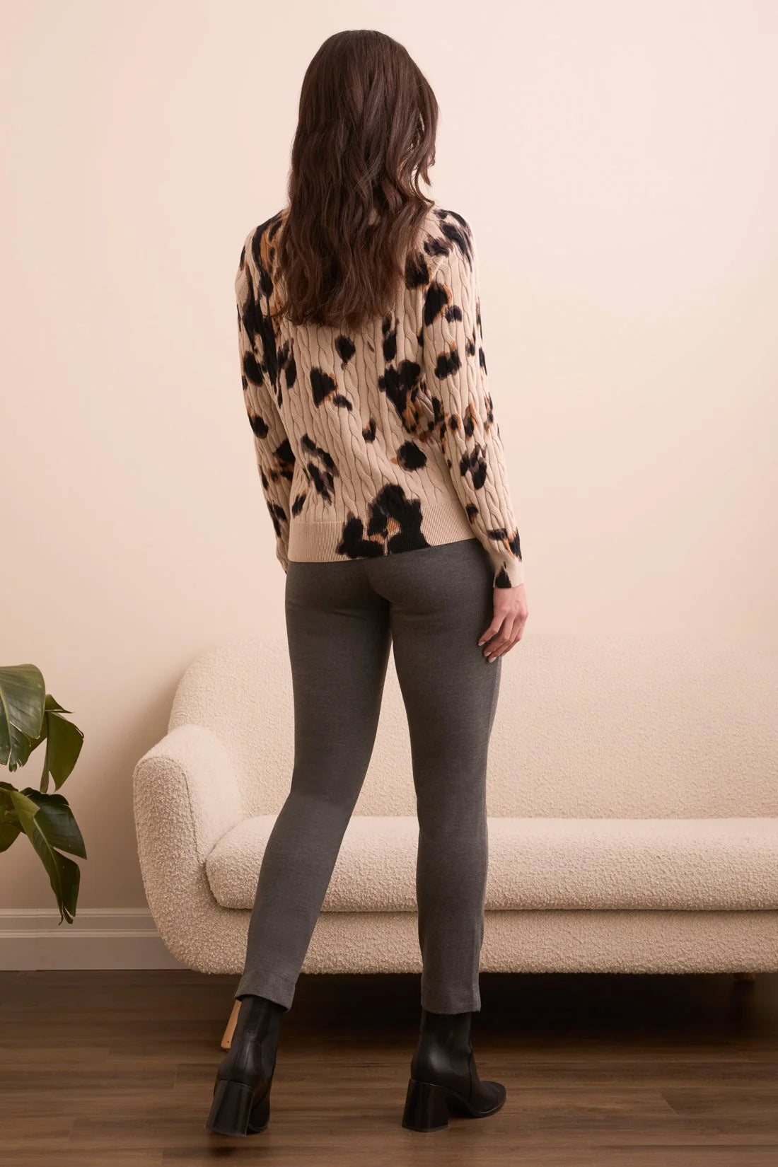 Tribal Cotton Cable Knit Printed Sweater