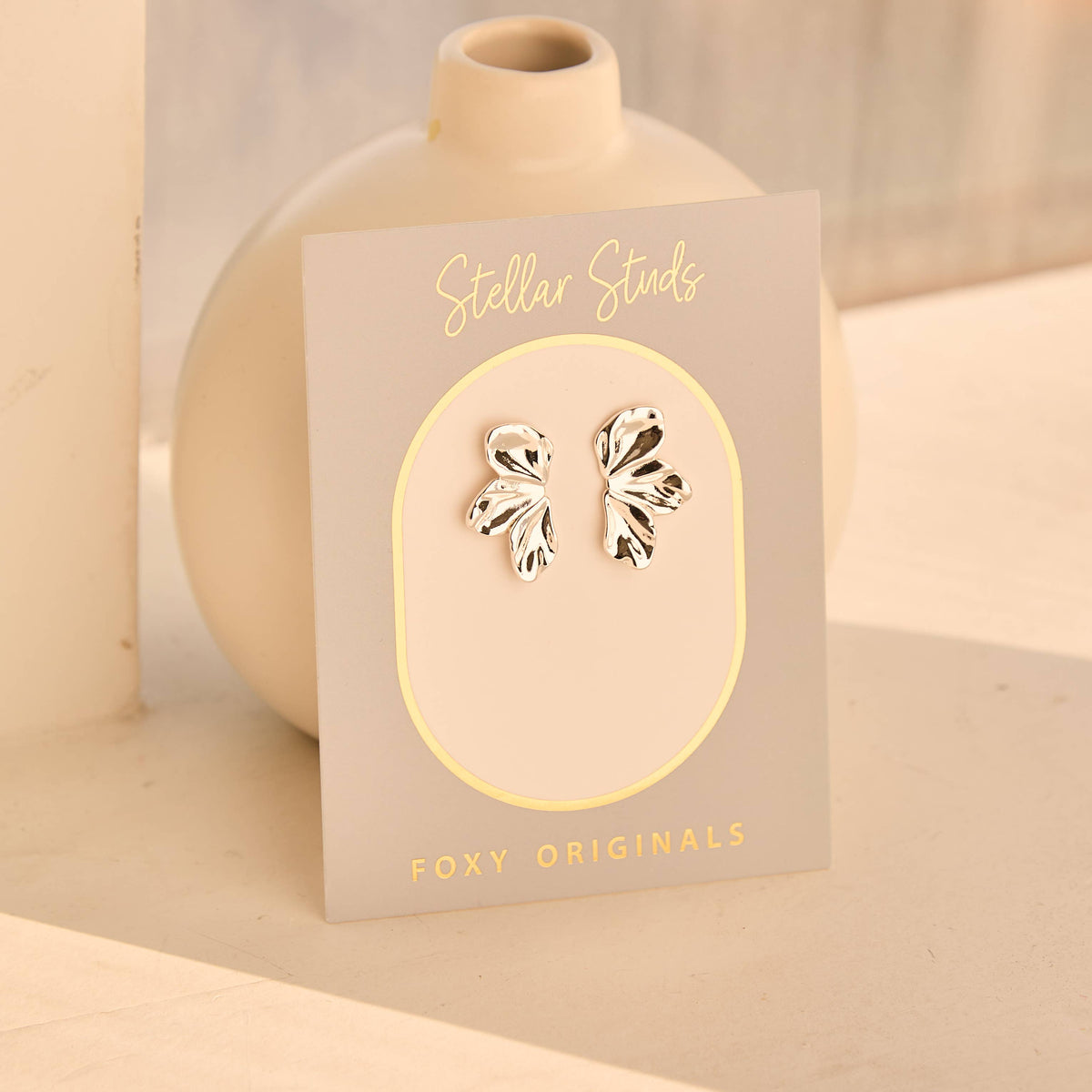 Foxy Originals Rosette Stud Earrings Silver