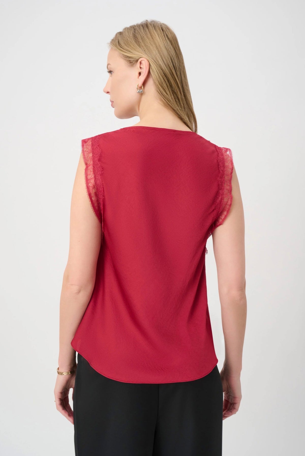 Joseph Ribkoff Recycled Satin Sleeveless Top Deep Cherry 264175
