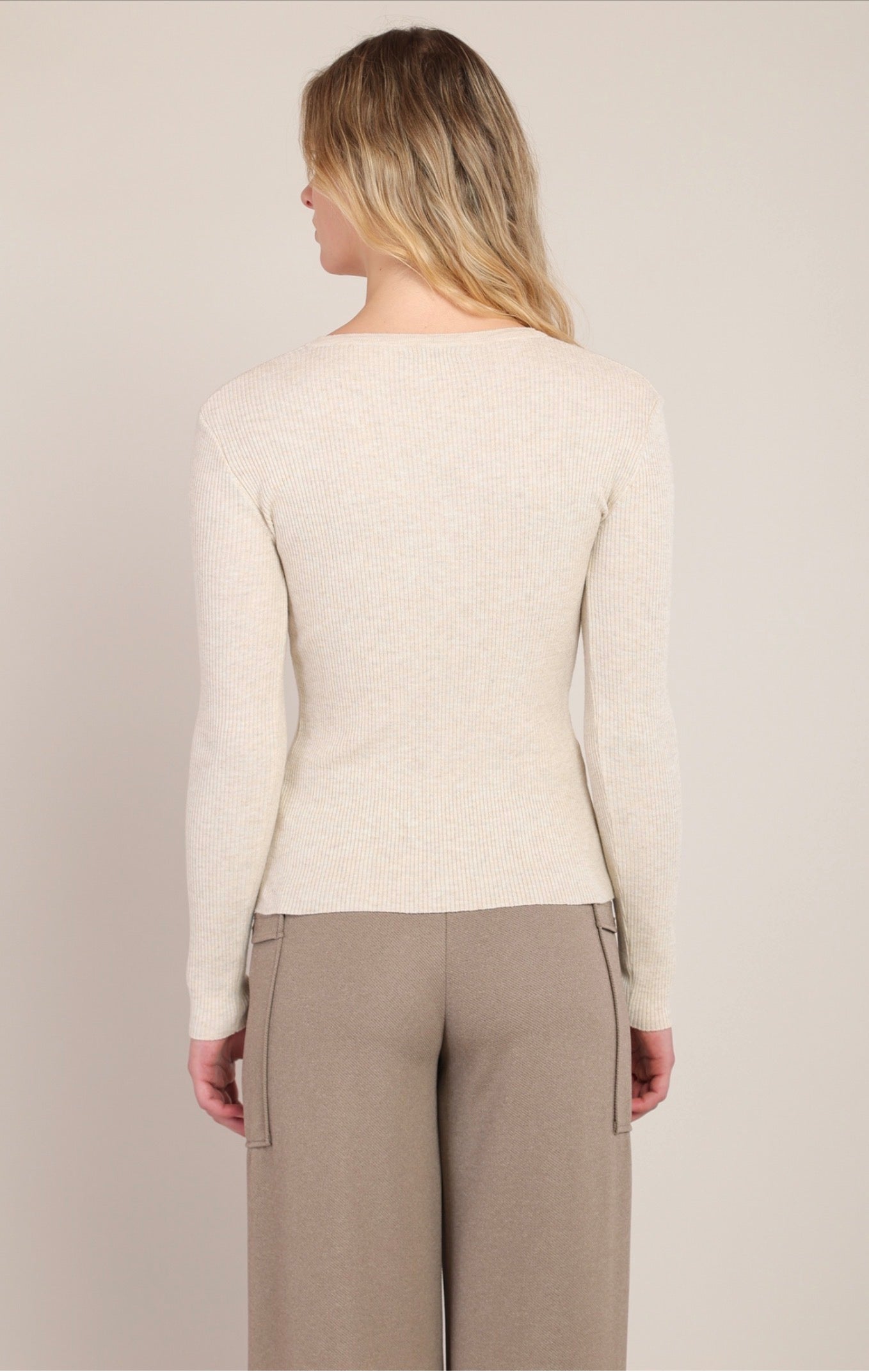 Room 34 Ribbed Sweater Top Cream