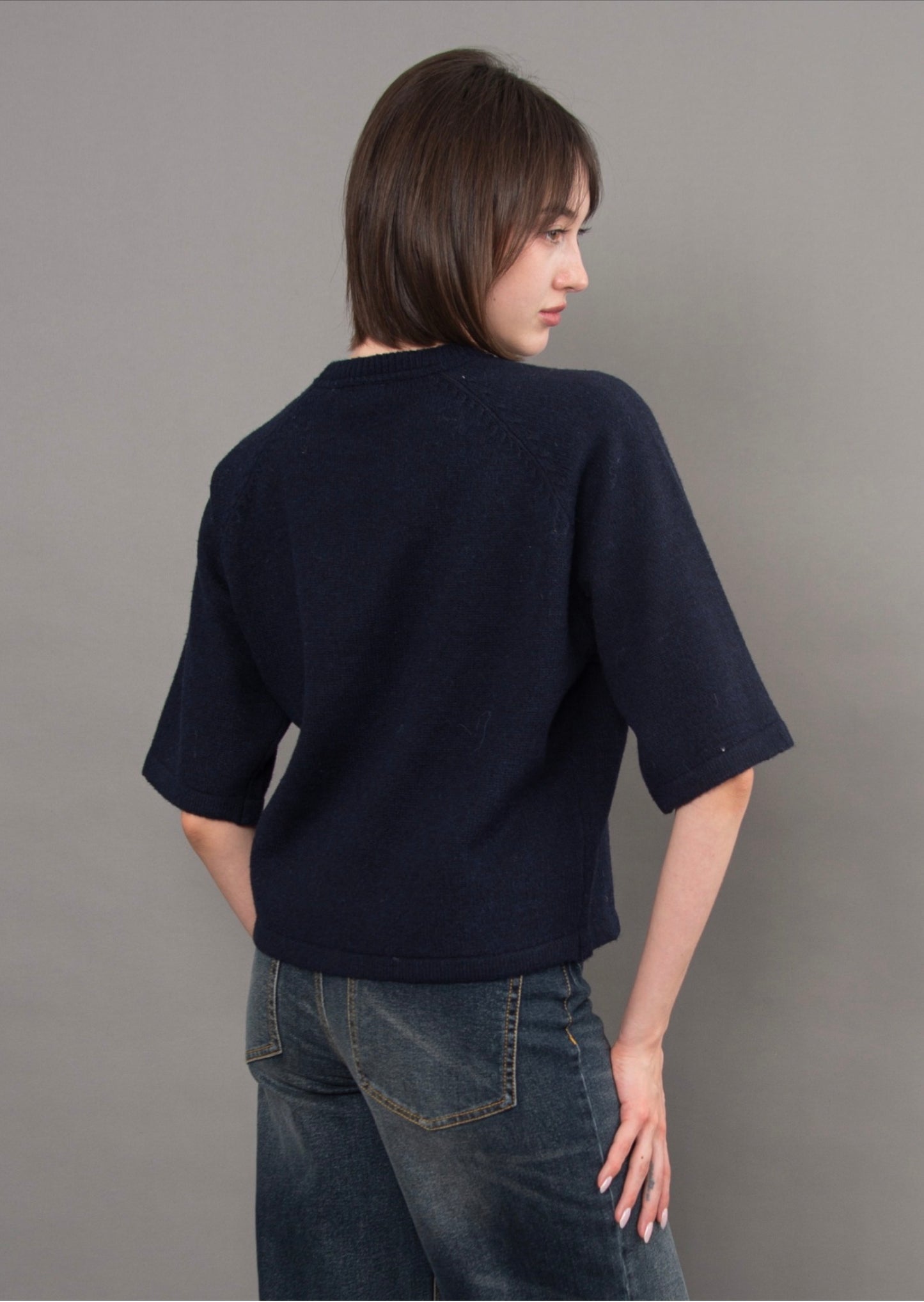RD Style Ulla Raglan Sleeve Sweater Navy