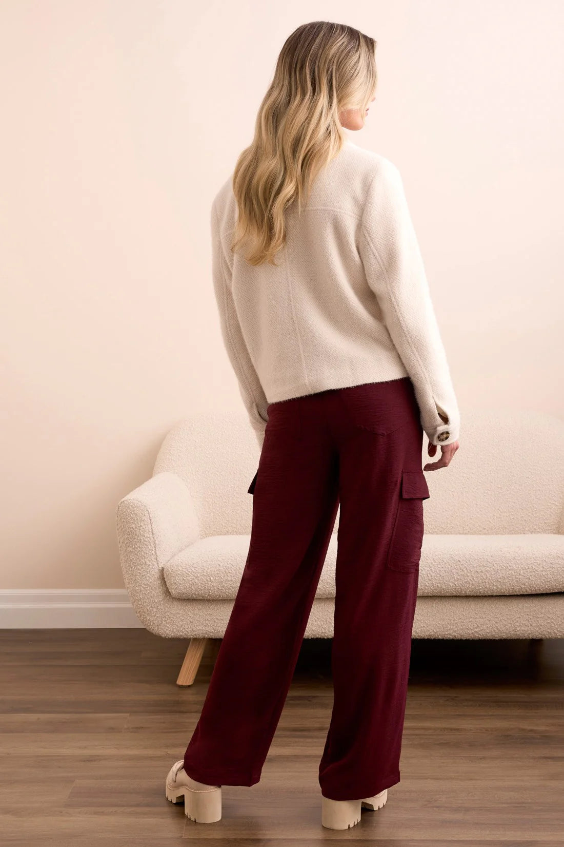 Tribal Soft Boucle Button Up Jacket Moonstone