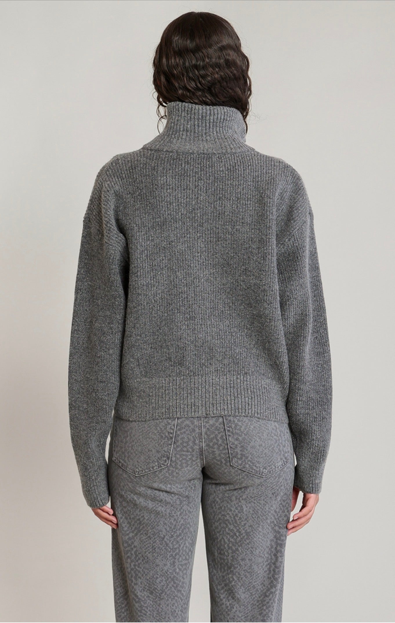 Dex Knit Zip Up Cardigan Dark Grey