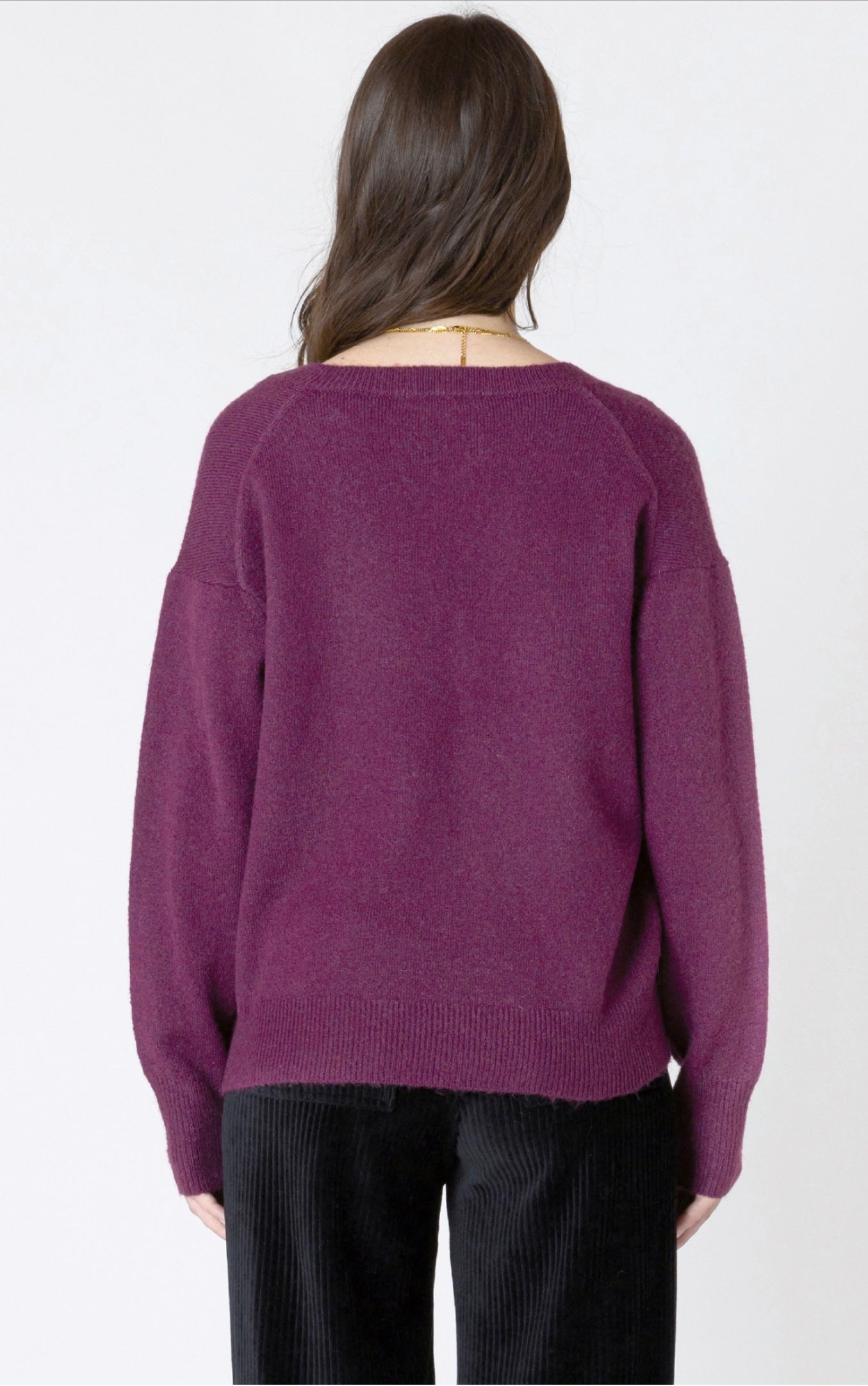 Dex V-Neck Sweater Plum