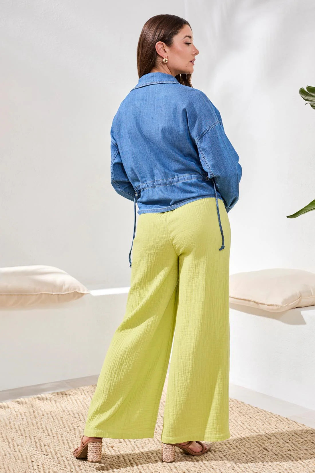 Tribal Adjustable Back Denim Jacket