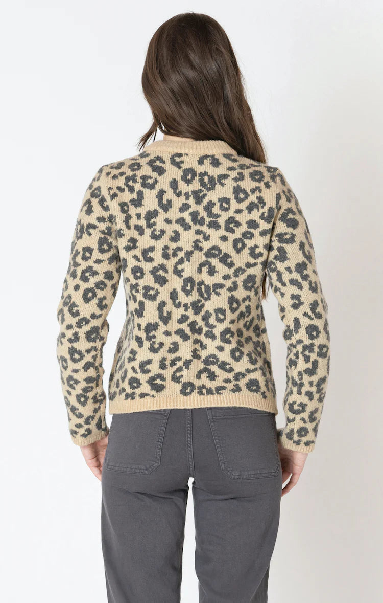 Leopard Print Button Front Sweater
