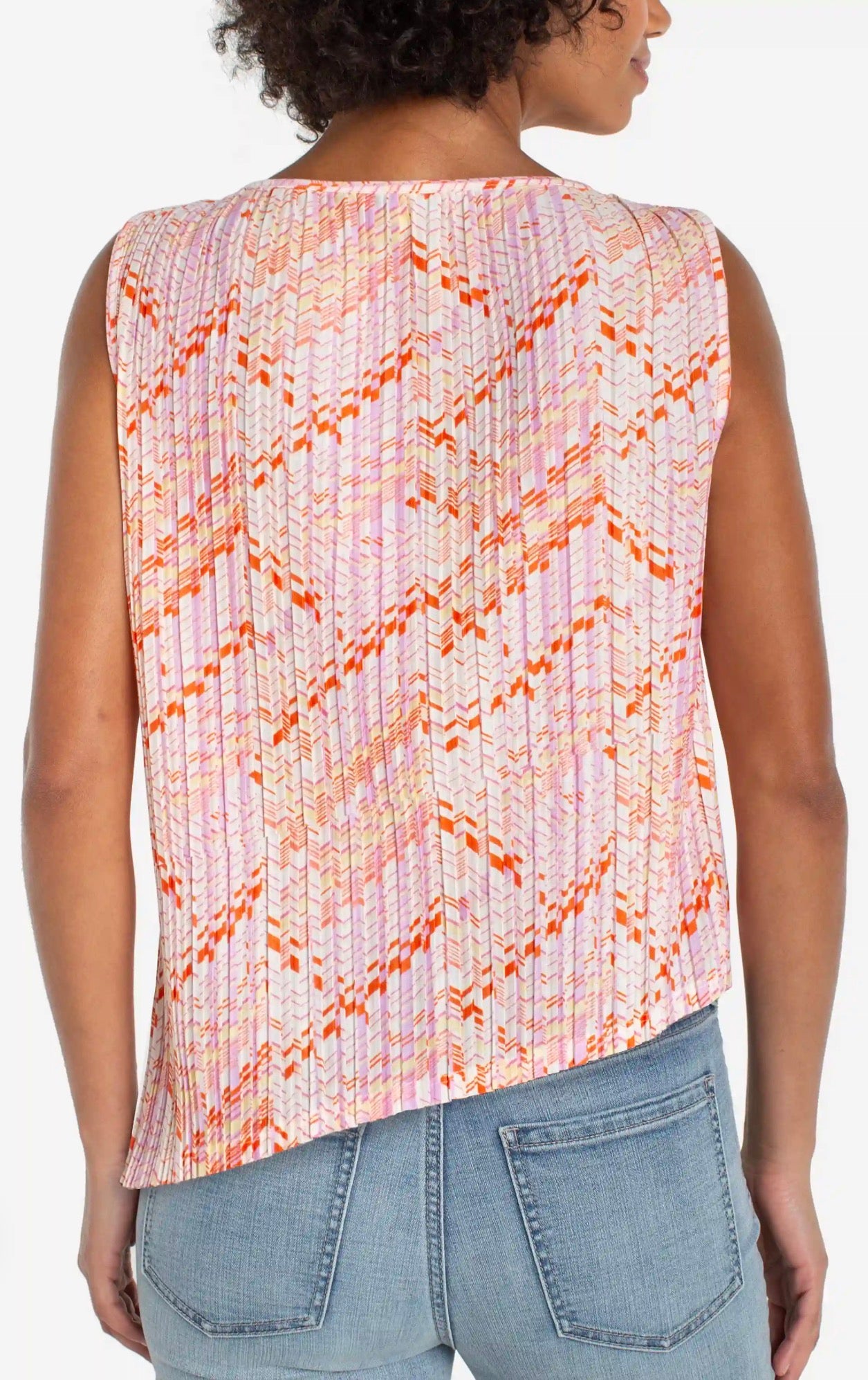 Liverpool Sleeveless Asymmetrical Hem Top