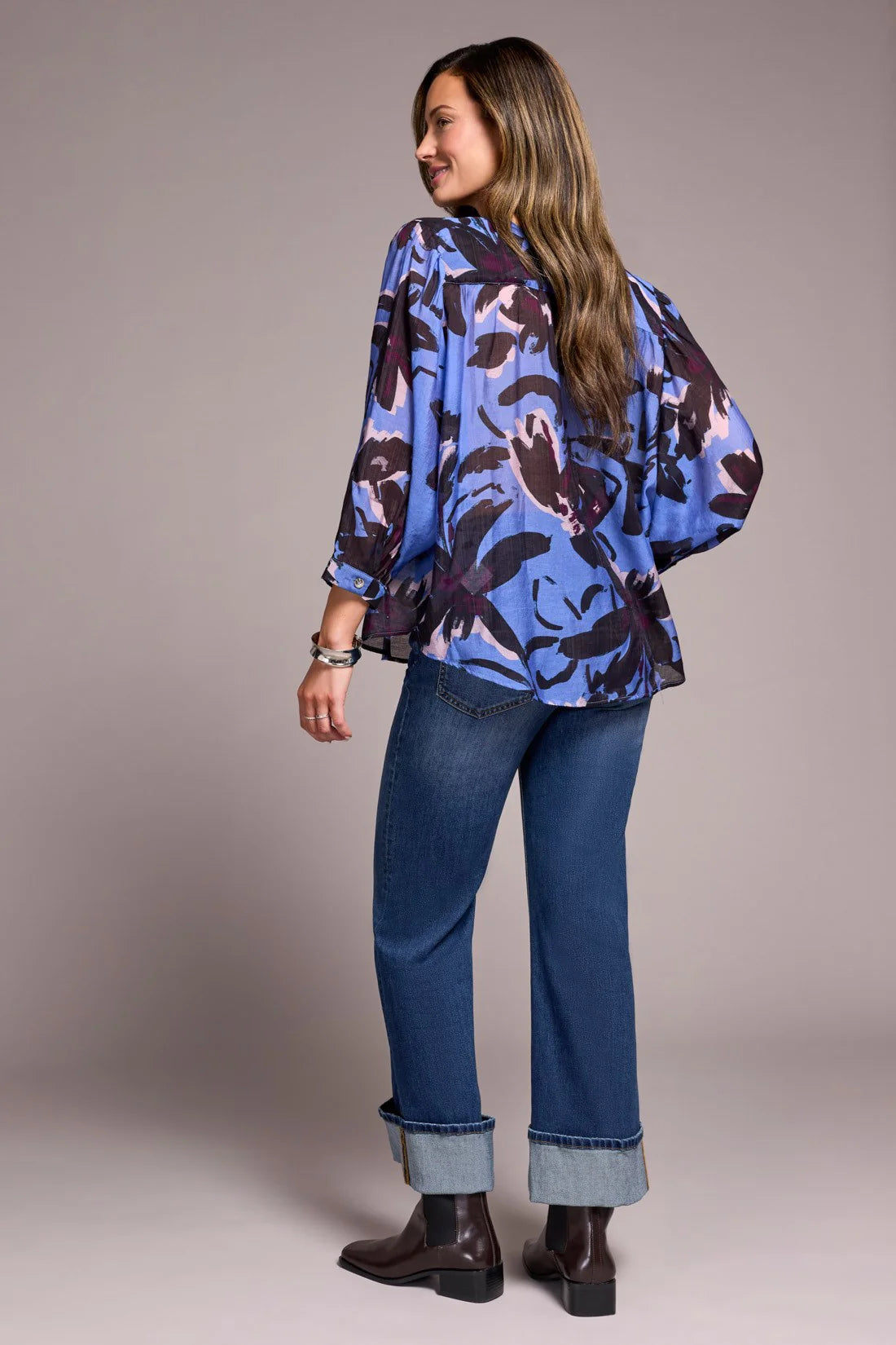 FLOWY DOLMAN SLEEVE BLOUSE