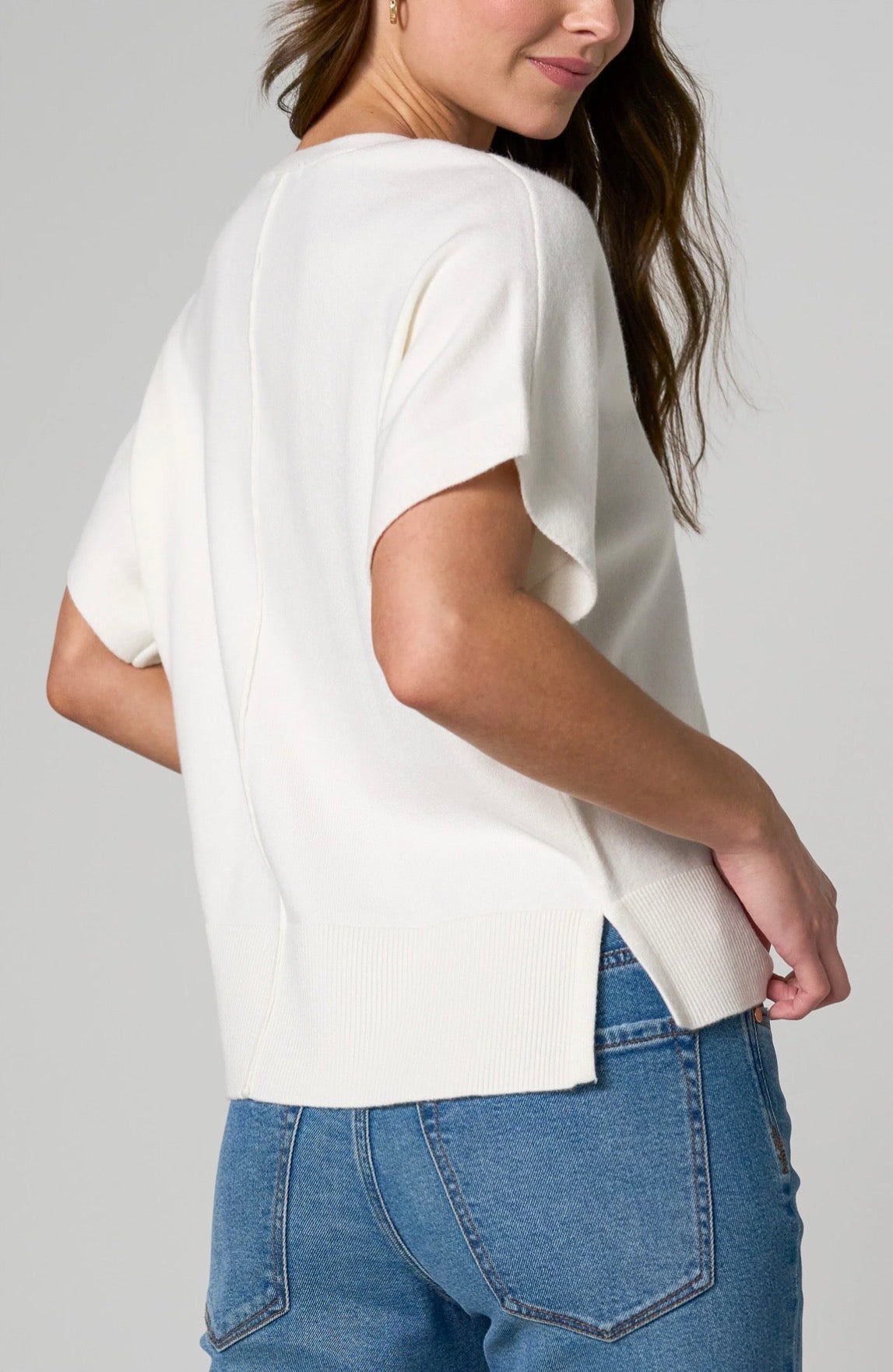 Liverpool V-Neck Dolman Sleeve Sweater Whipped Cream