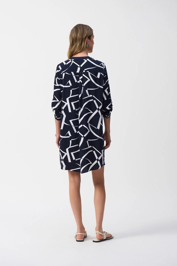 Joseph Ribkoff Woven Geometric Print Straight Dress 251143