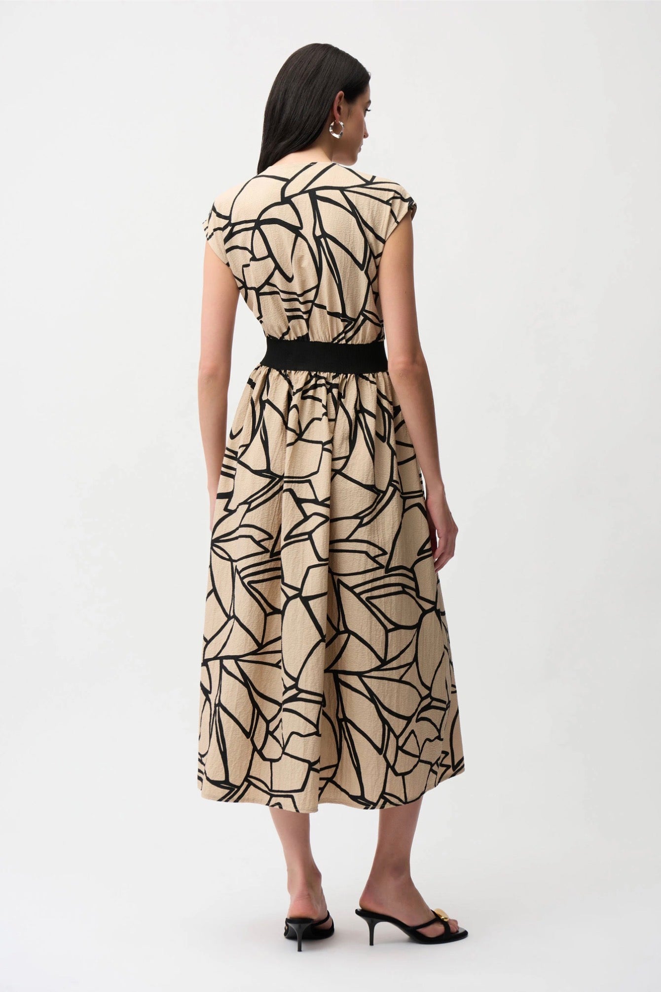 Joseph Ribkoff Seersucker Abstract Print Fit and Flare Dress 261163