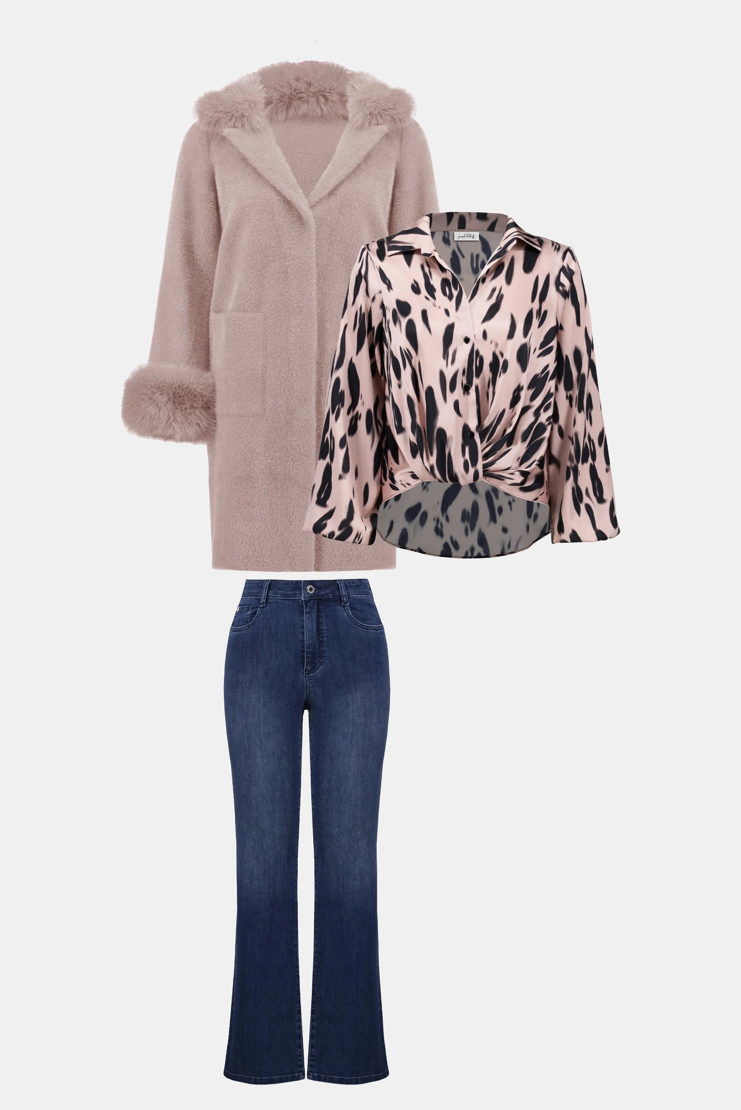 Recycled Satin Animal Print Draped Top 253059