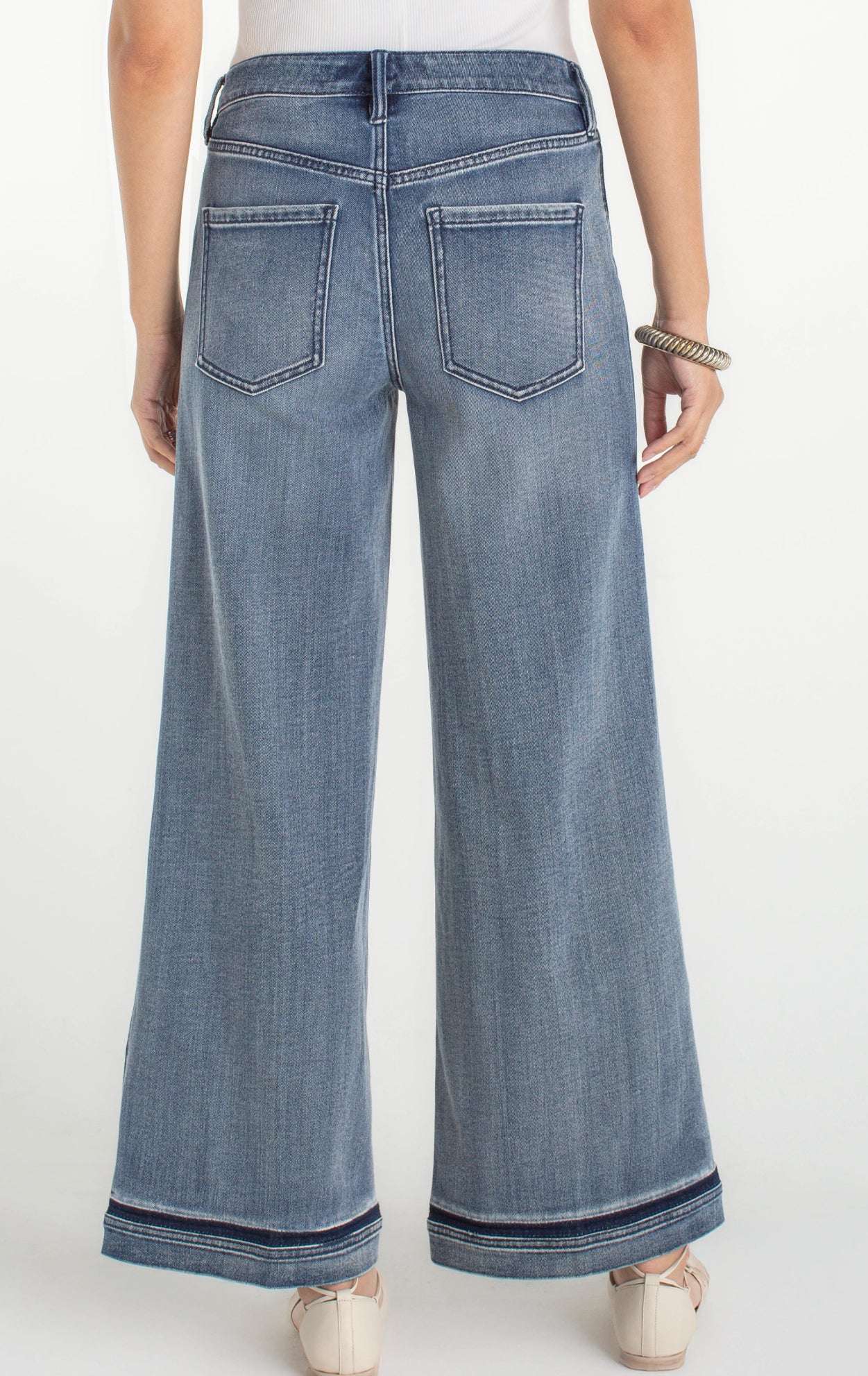 Liverpool Super Stride Wide Leg Shadow Cuff Jeans