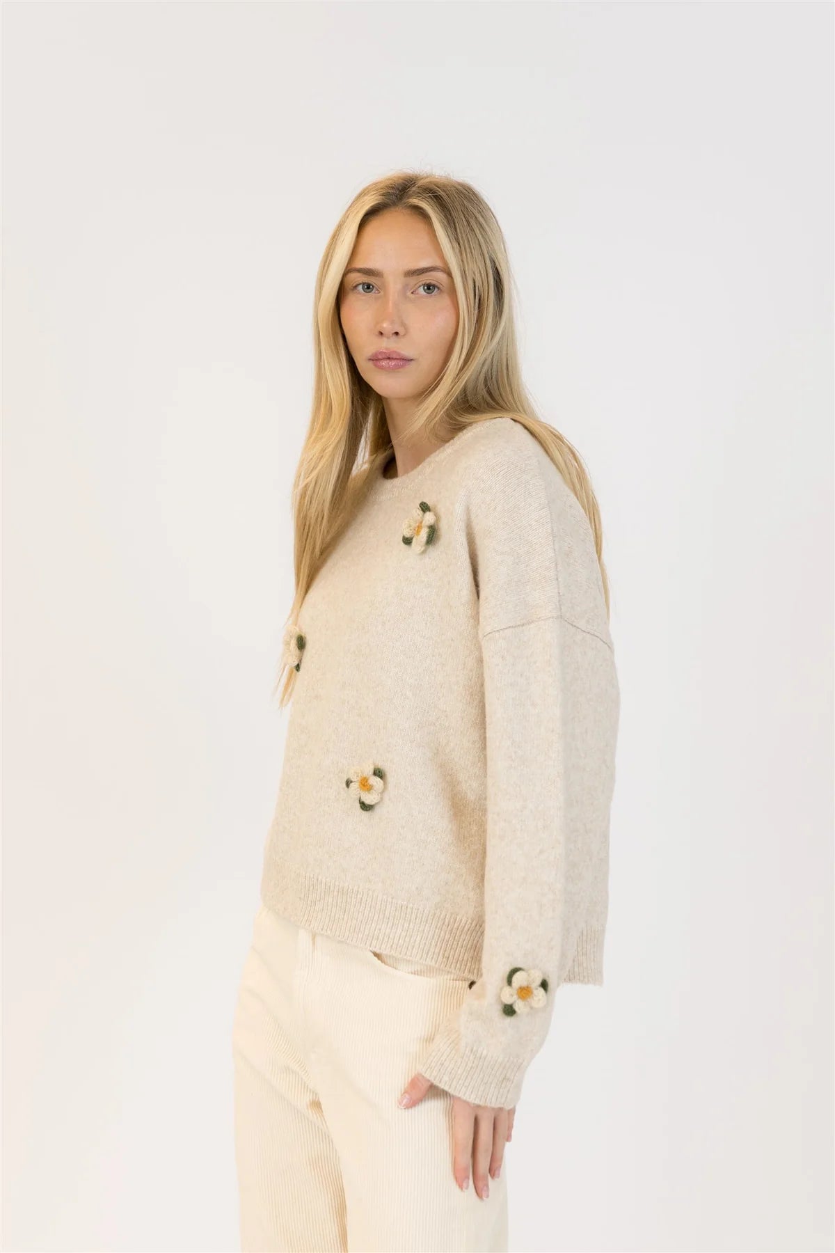 Lyla & Luxe Holly Flower Sweater