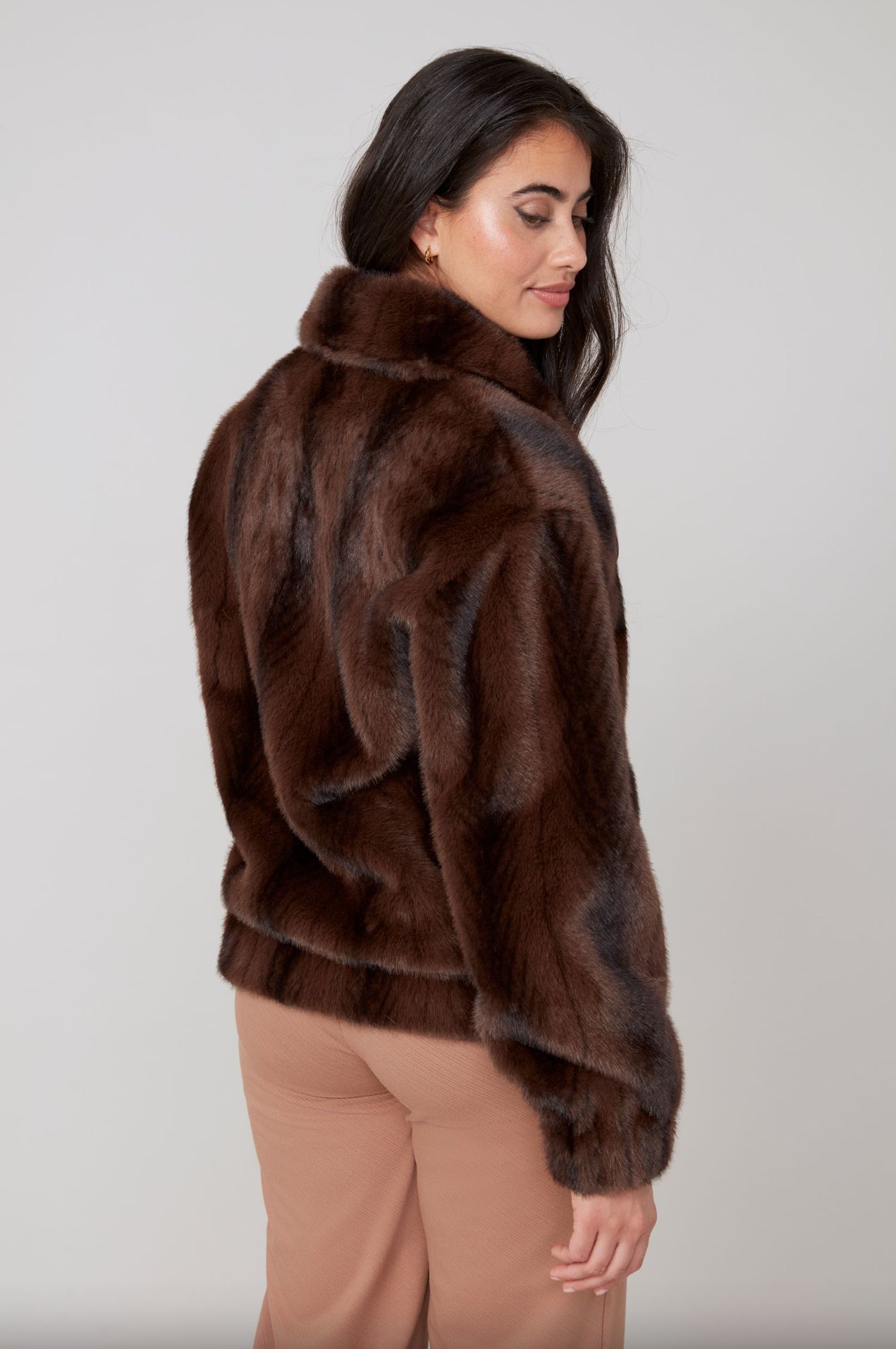 Renuar Faux Fur Jacket Chocolate