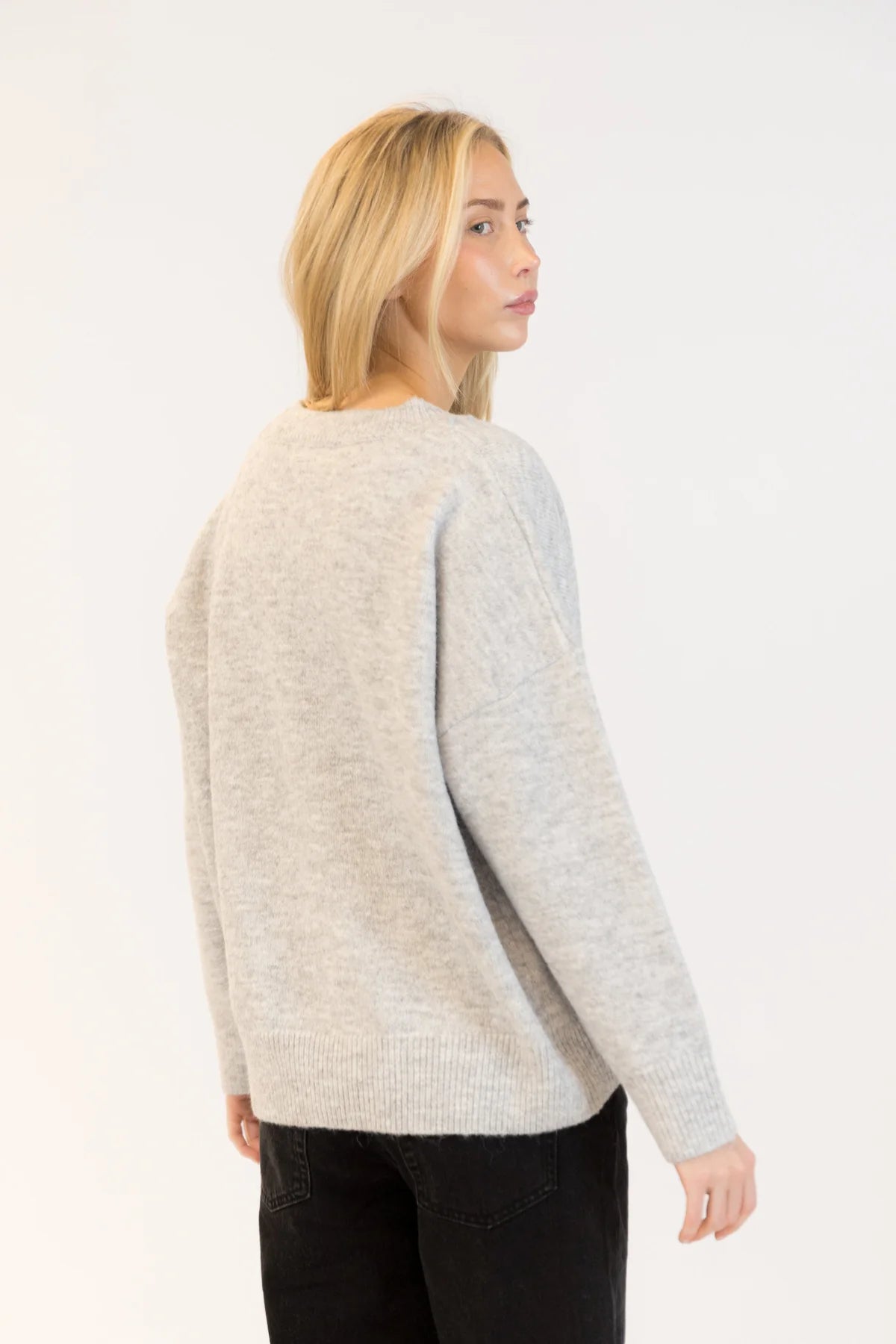 Lyla & Luxe Blue Heart Pullover Sweater
