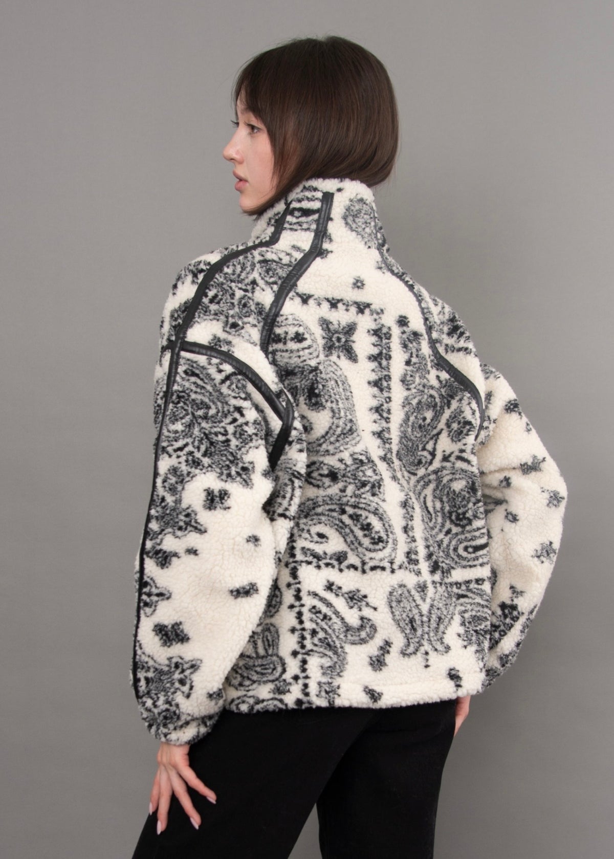 RD Style Mila Oversized Sherpa Half Zip Sweater