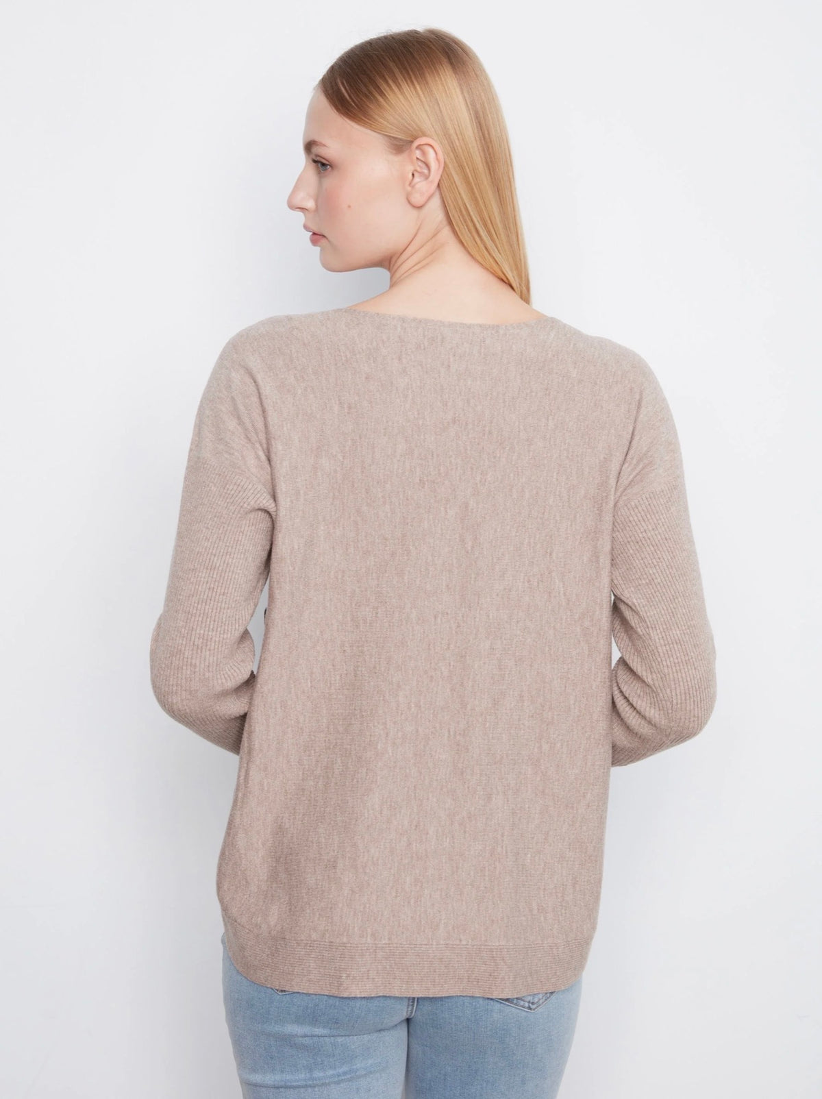 Charlie B Boat Neck Side Button Sweater