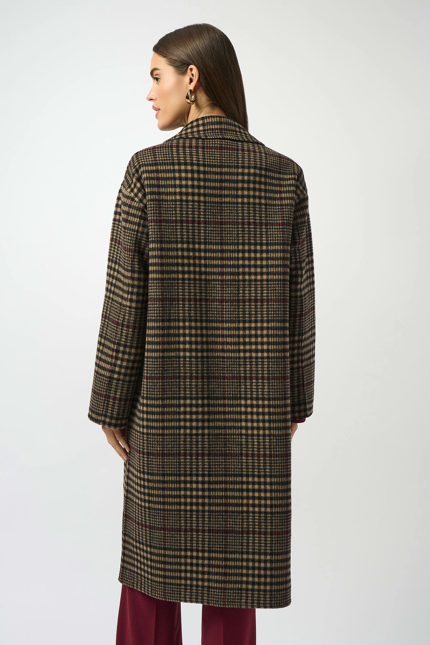 Joseph Ribkoff Wool Blend Plaid Double-Faced Coat 253946