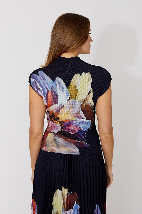 Frank Lyman Floral High Neck Pullover Style 266551