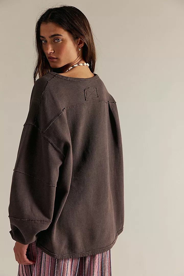 Free People Total Eclipse Tee Sweater Shaved Chocolate