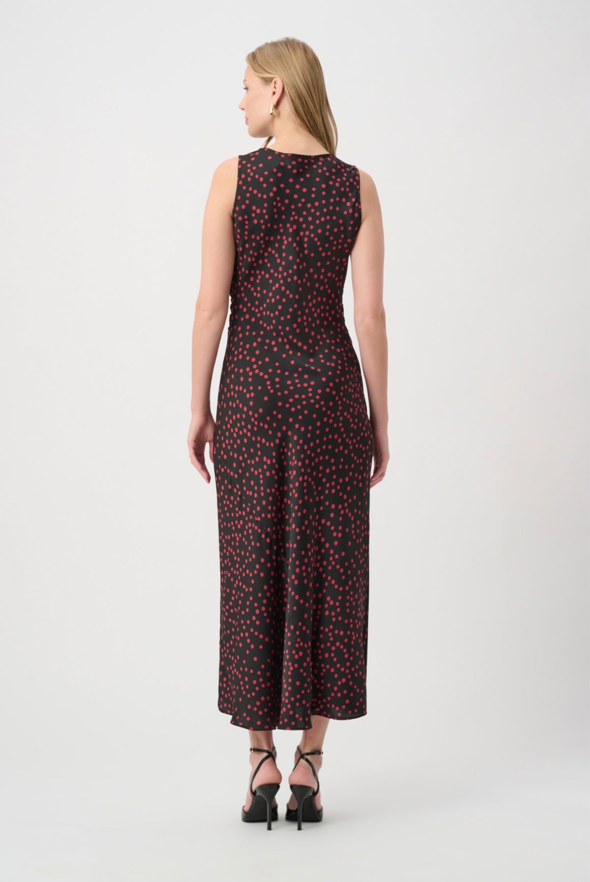 Joseph Ribkoff Polka Dot Recycled Satin A-Line Dress 264210