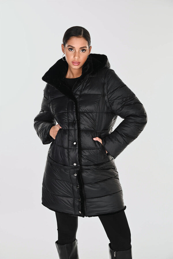 Puffer Coat With Hood Style 263805