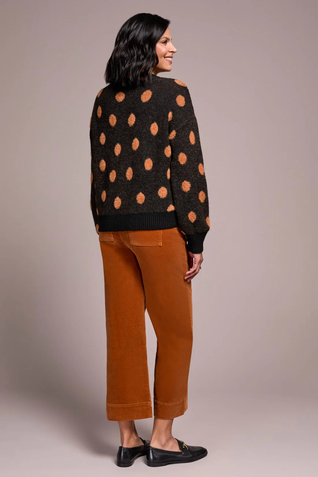 Tribal Crew Neck Polka Dot Sweater