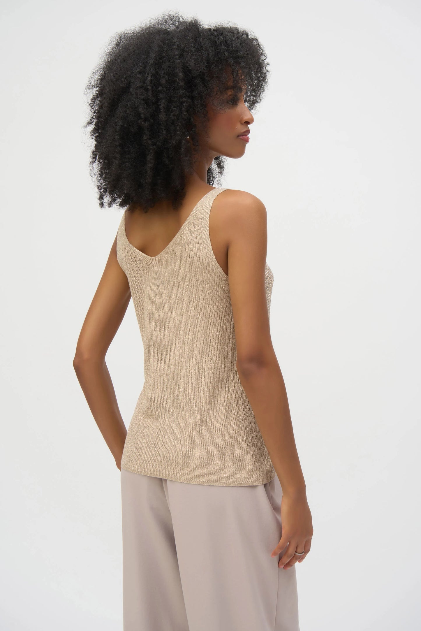 Joseph Ribkoff Metallic Knitted Camisole with Rhinestones 252915