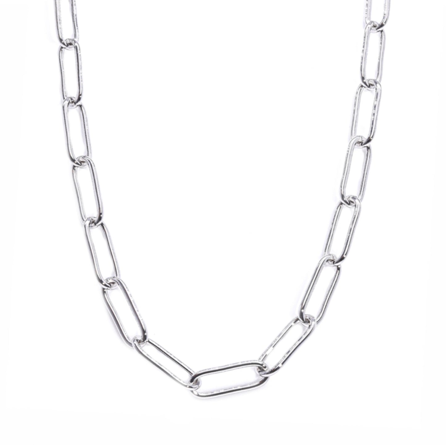 Eliasz and Ella Paperclip Necklace Silver