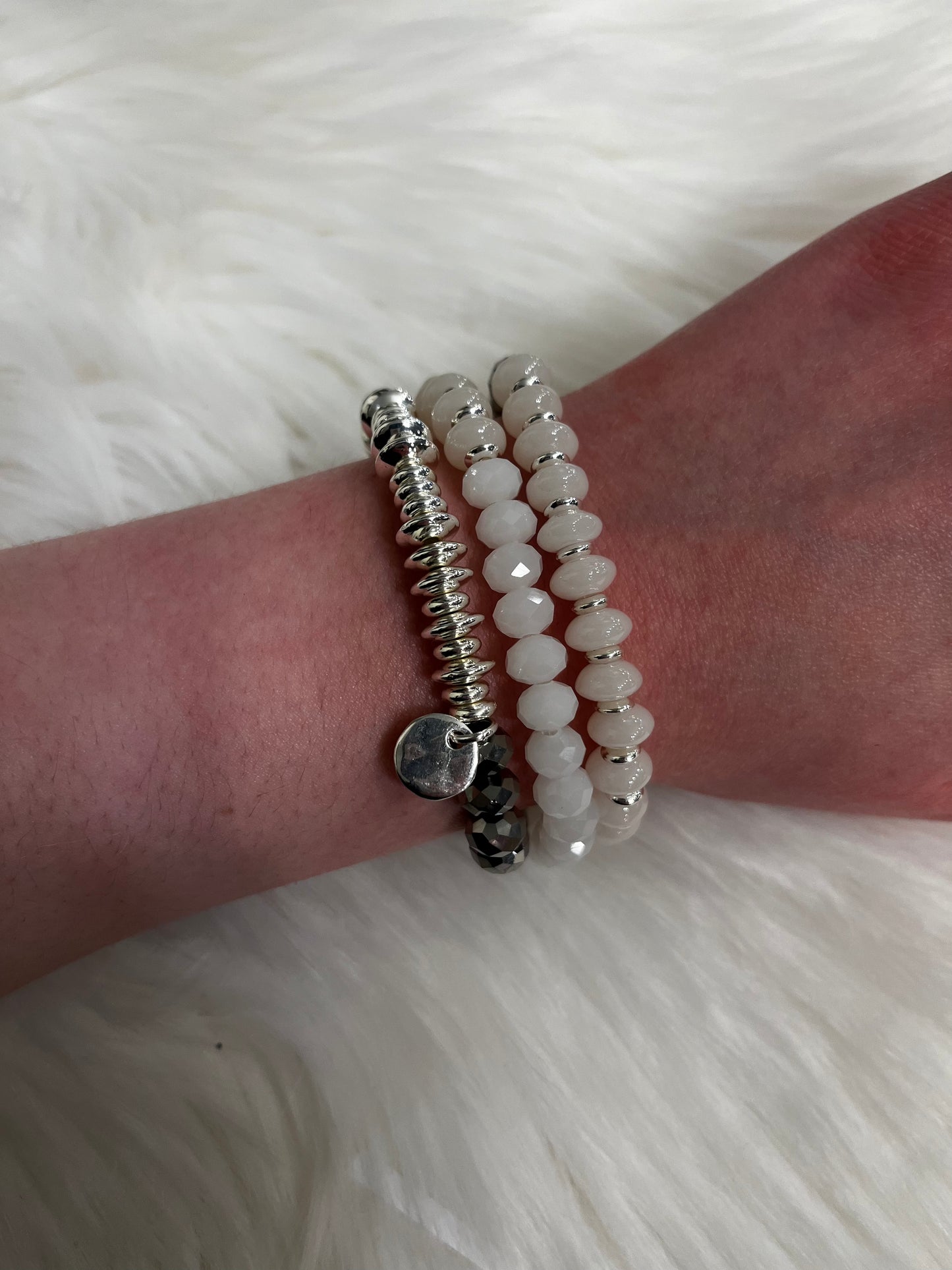 Merx White Bead Wrap Bracelet