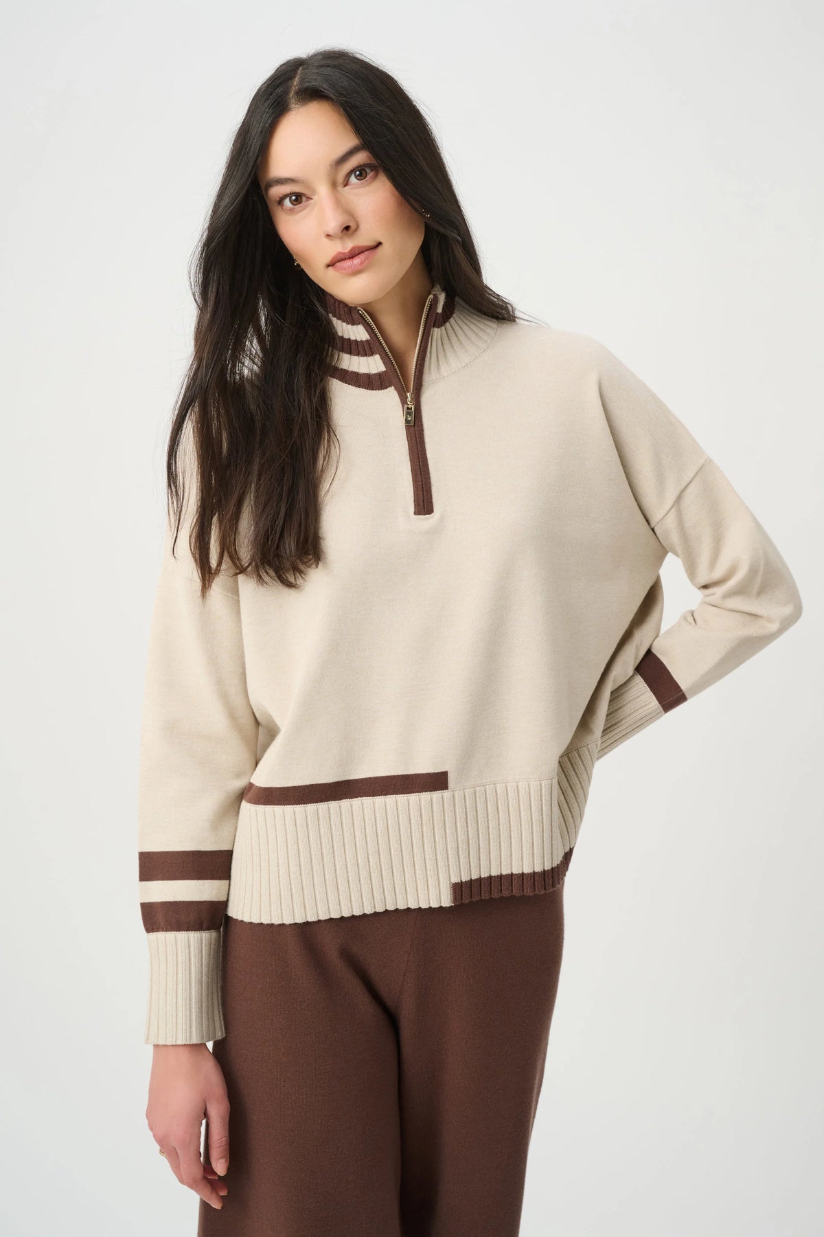 Striped Hem Knitted Culotte271959