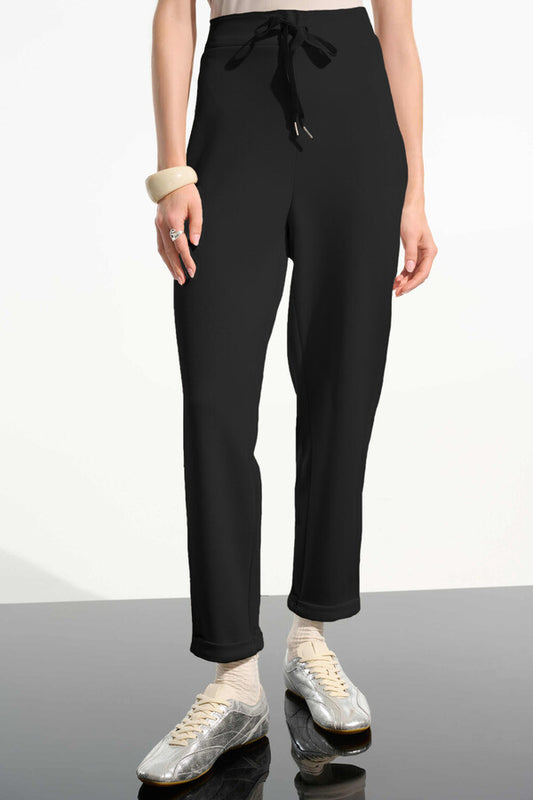 Joseph Ribkoff Scuba Jersey Pull-On Jogger Pants With Drawstring Waist Black 261606