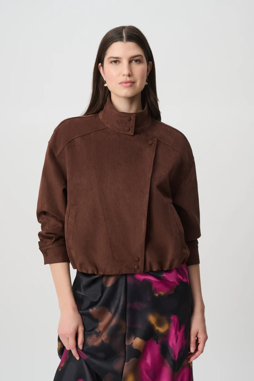 Faux Suede Crop Jacket