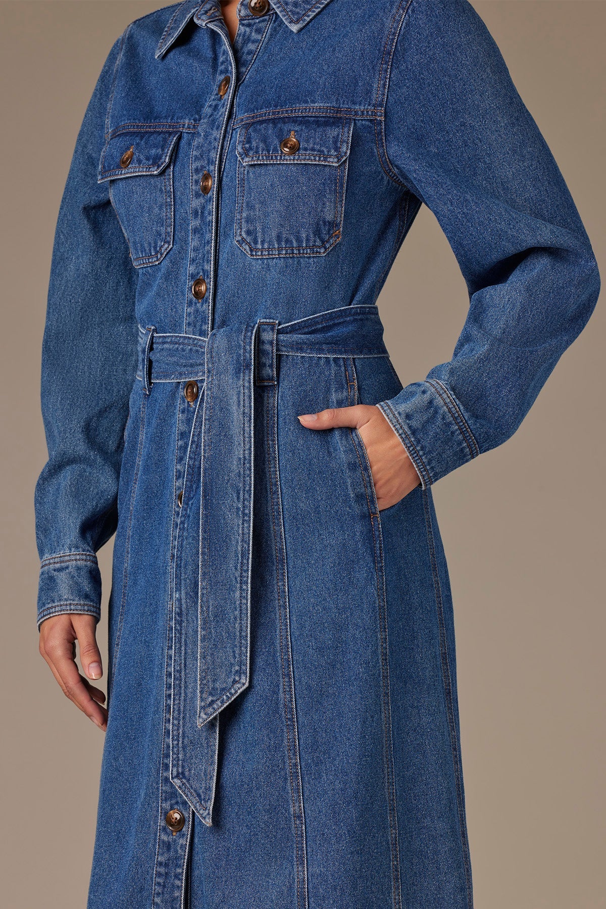 Wit & Wisdom Button Down Long Denim Dress