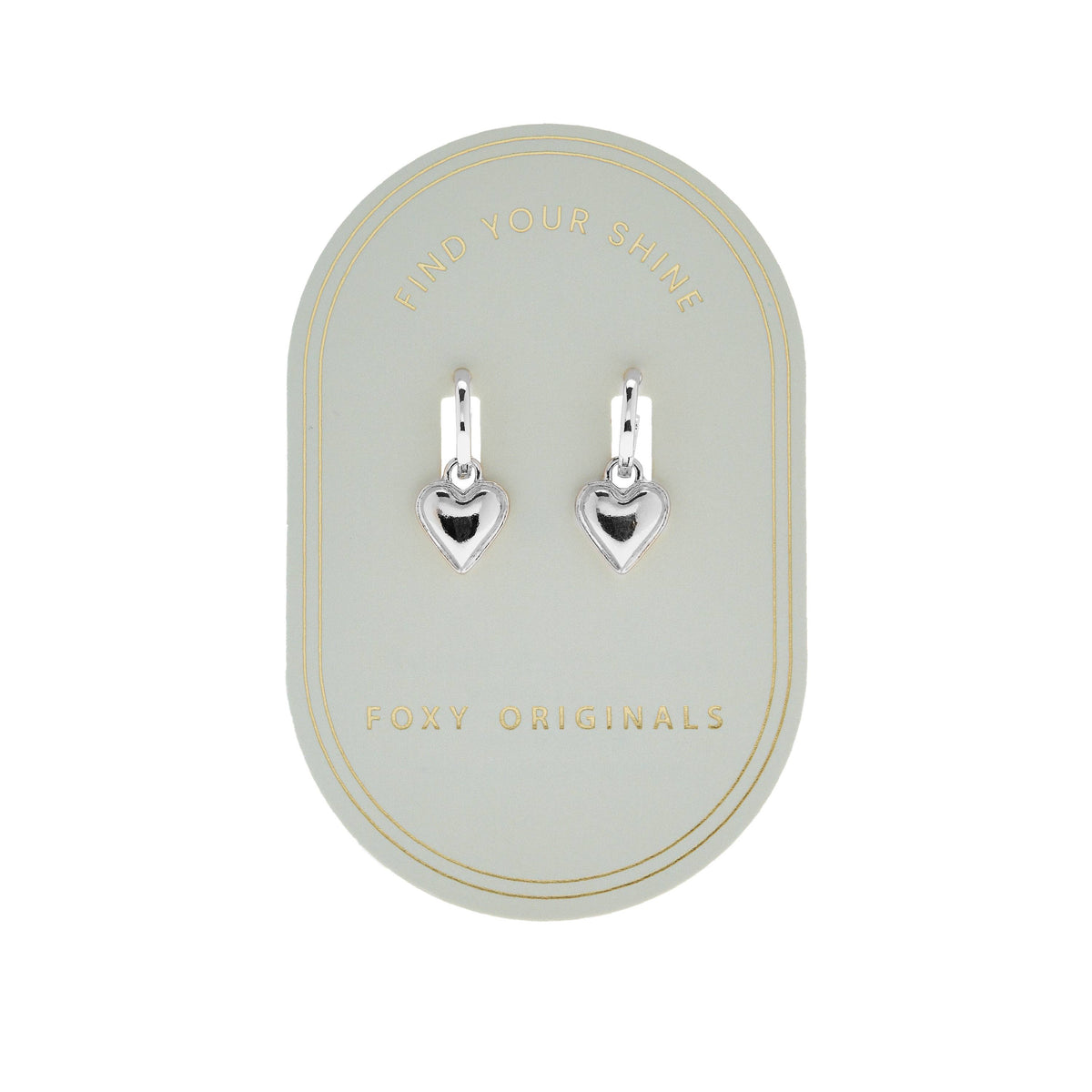 Foxy Originals Sweetheart Huggie Hoop Earrings Silver