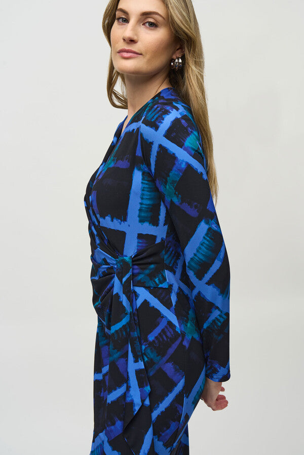 Joseph Ribkoff Knee Length Wrap Dress Style 244131