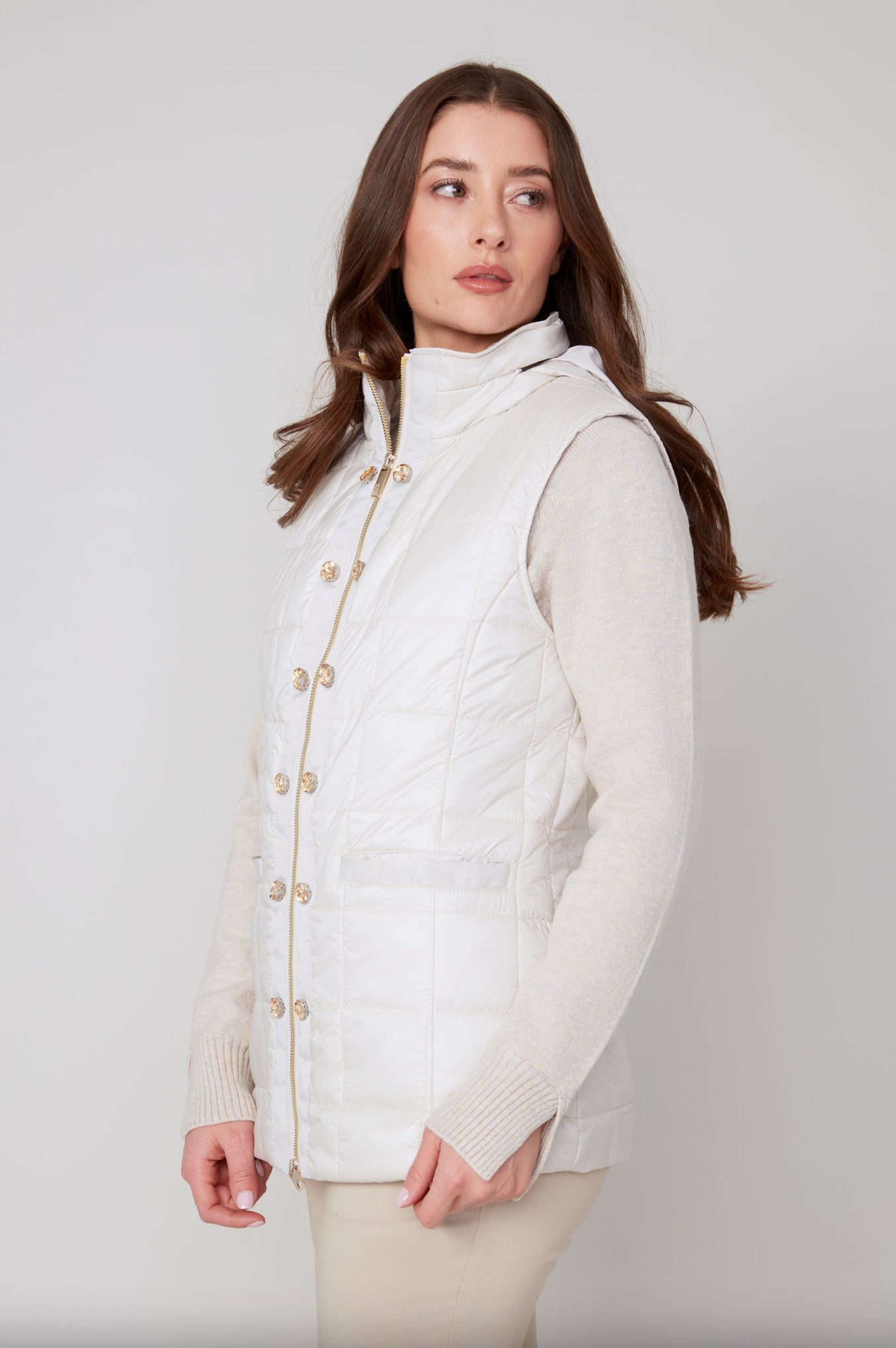 Renuar Hooded Vest Oyster