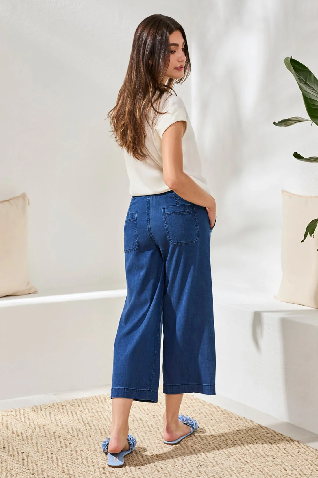 Tribal Audrey Wide Leg Denim Joggers