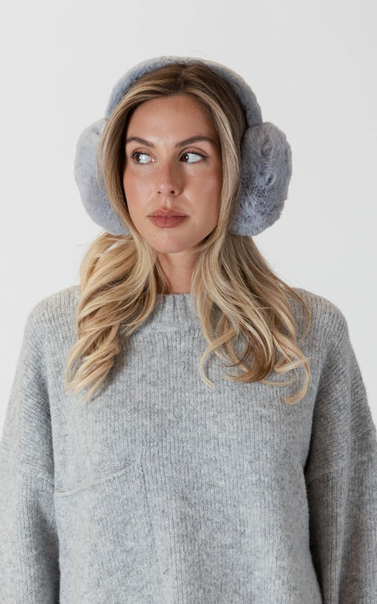 Lyla & Luxe Fuzzy Earmuffs Grey