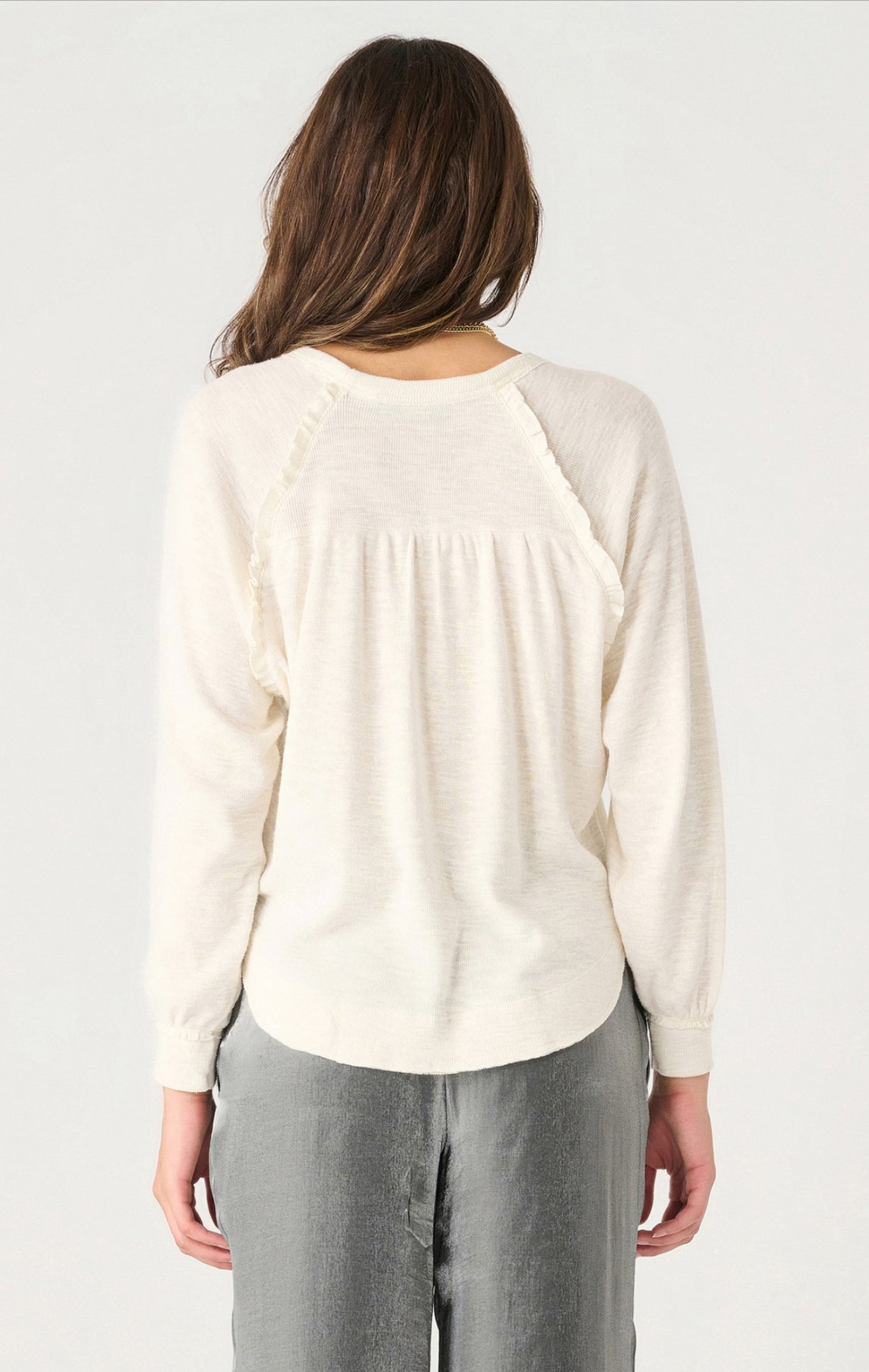 Dex Ruffle Trim Top Cream