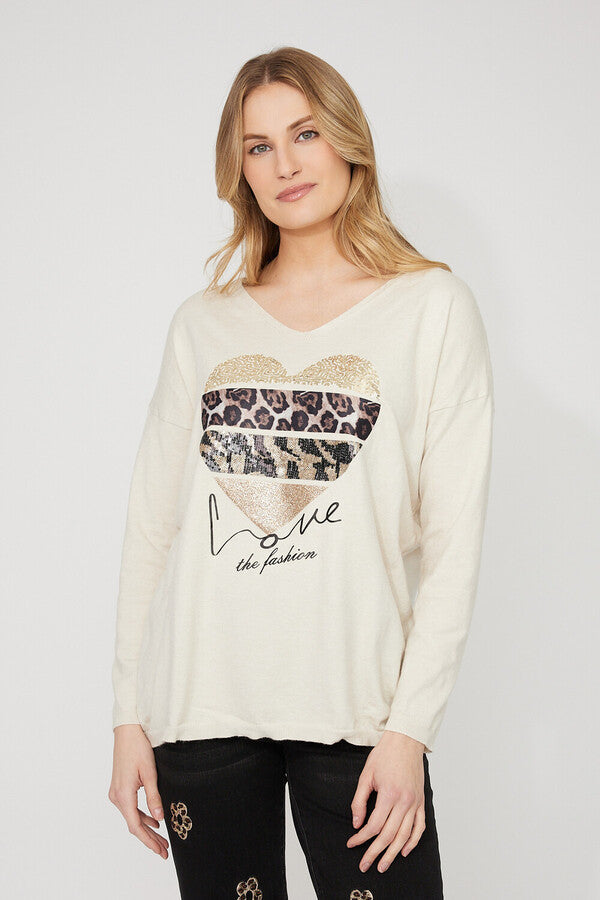 V-neck Leopard Print Pullover Style 254931