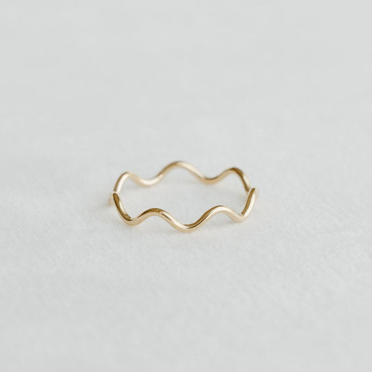 Petite Gold Jewelry Wave Ring